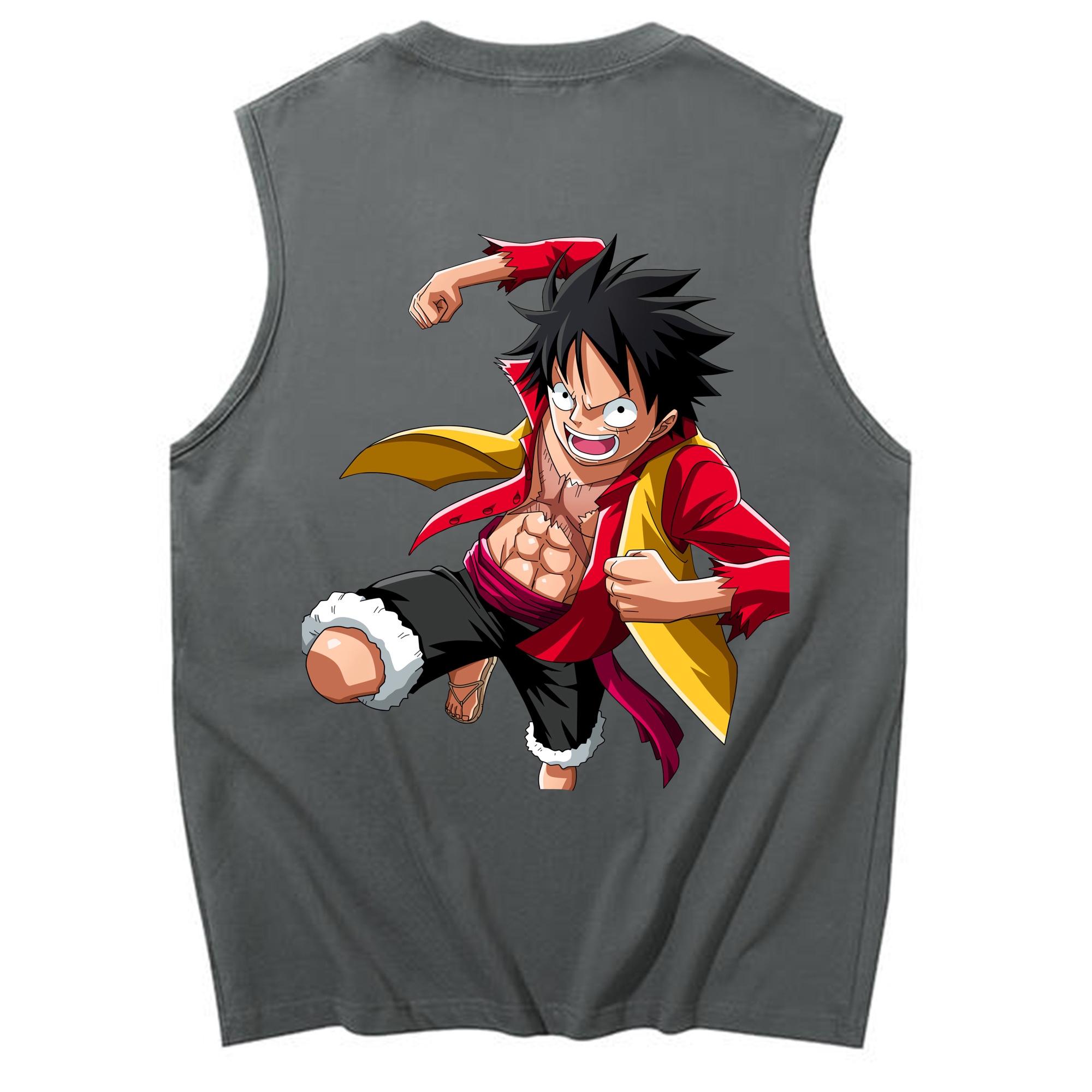 ワンピース モンキー・D・ルフィ ONE PIECE Monkey D. Luffy コットン100％タンクトップ（背面プリント）